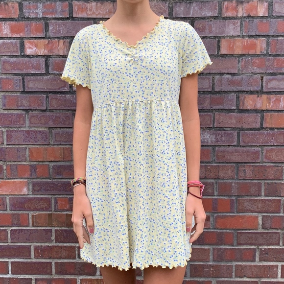 pale yellow floral dress